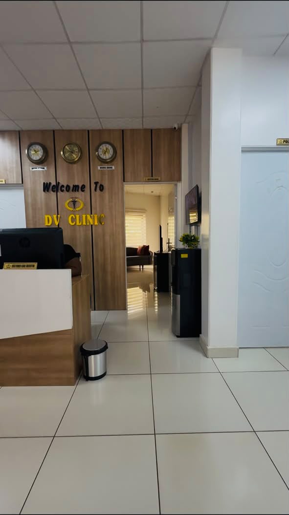Reception hall and consulting room entrance at Diplomatic Village Clinic